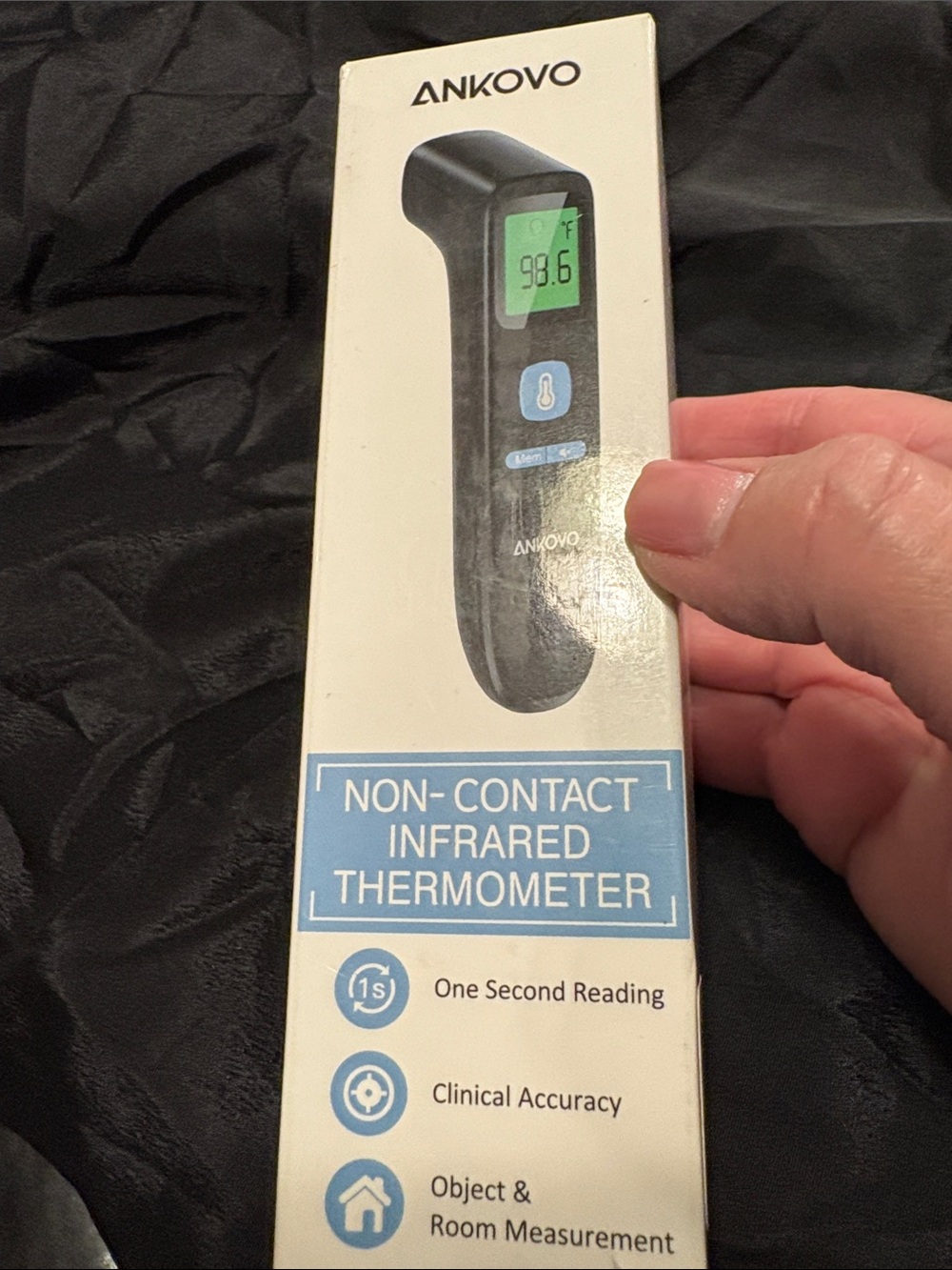 ANKOVO Non-Contact Infrared Thermometer - Black new never used in box